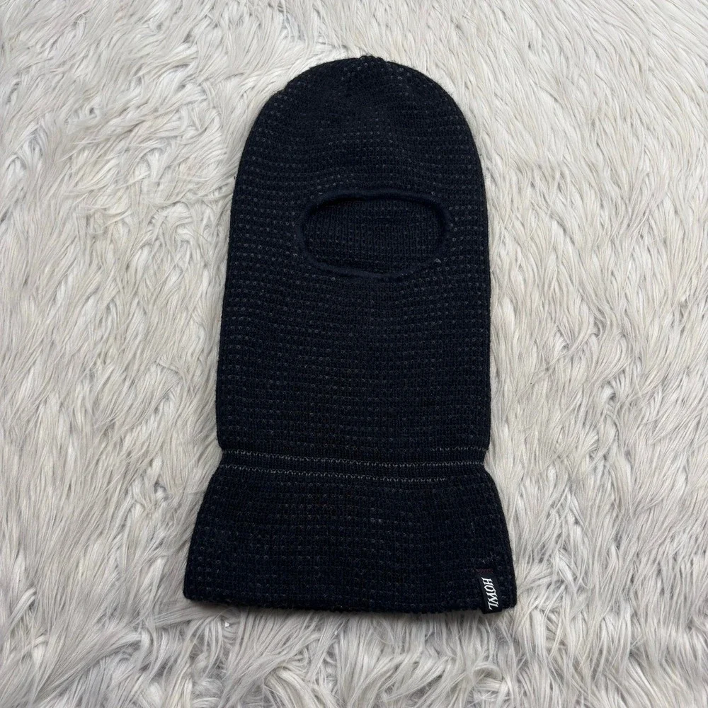 HOWL Men's OS Black Knit Balaclava Burglar Face Mask Winter Skiing